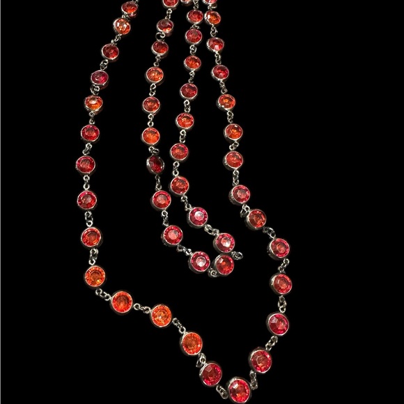 VTG New York & Company Red And Black Necklace - Picture 3 of 3